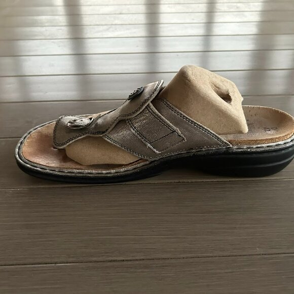 Finn Comfort Wichita Sandal Thong Flip Flop Pewter Silver Leather Size 42 Metall - Picture 8 of 15